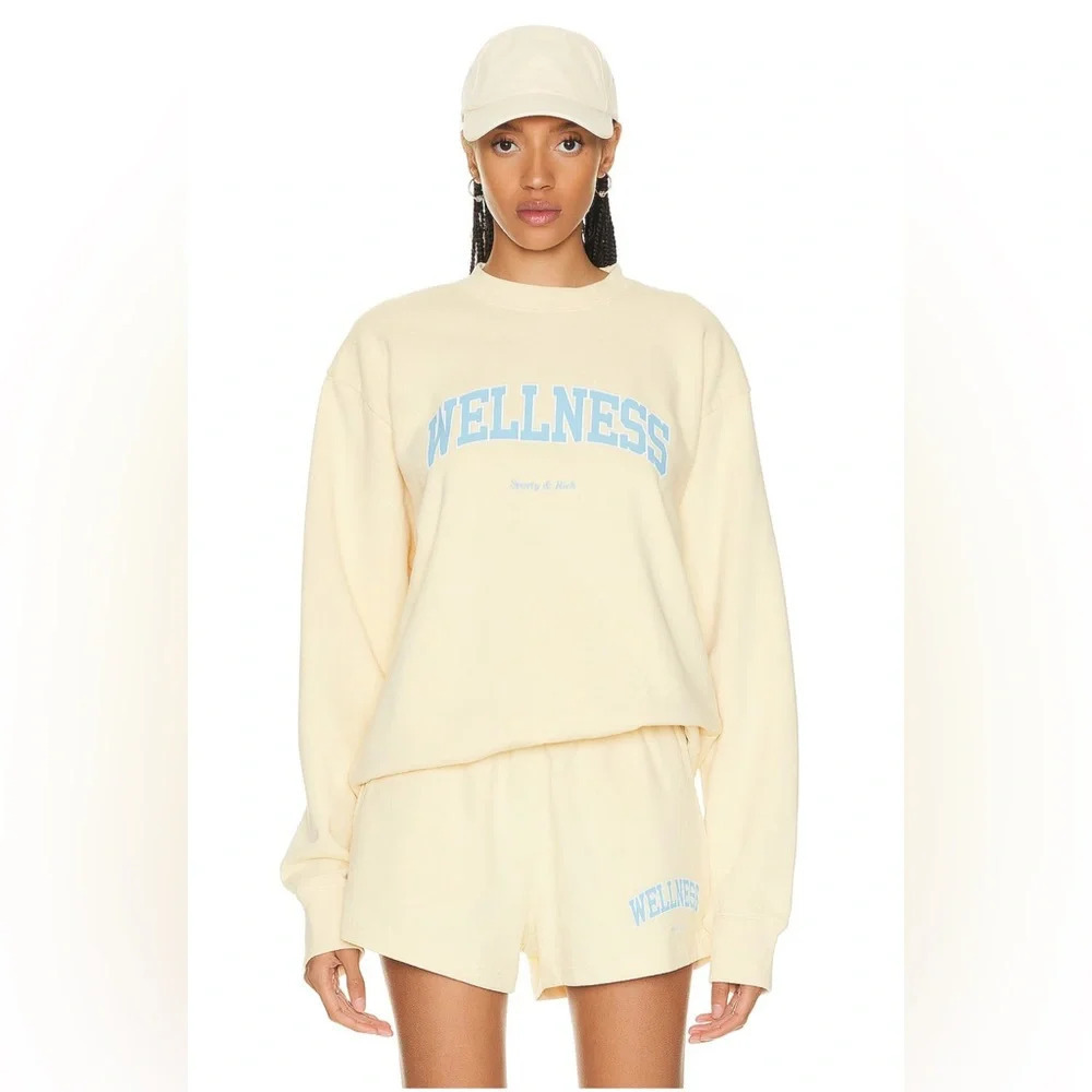 NWOT Sporty & Rich Wellness Ivy Crewneck - Almond/H20 XS